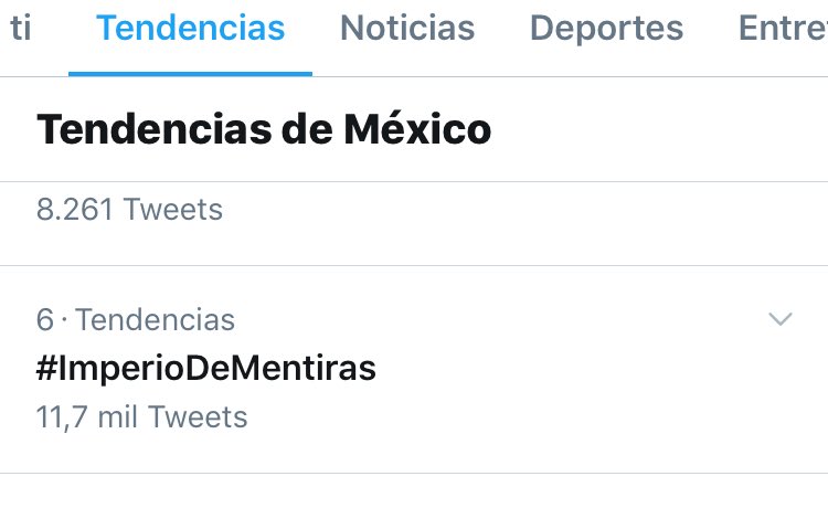 PerrisimosMX's tweet photo. #imperiodementiras sube a #6 en tendencia nacional 🇲🇽 y FINAL LEISA #23 con más de 13k tweets @Anboy88 @andrespalacios1 @giselleglztv @ImperioMentiras felicidades a todo el elenco https://t.co/SjeXxf9s5g