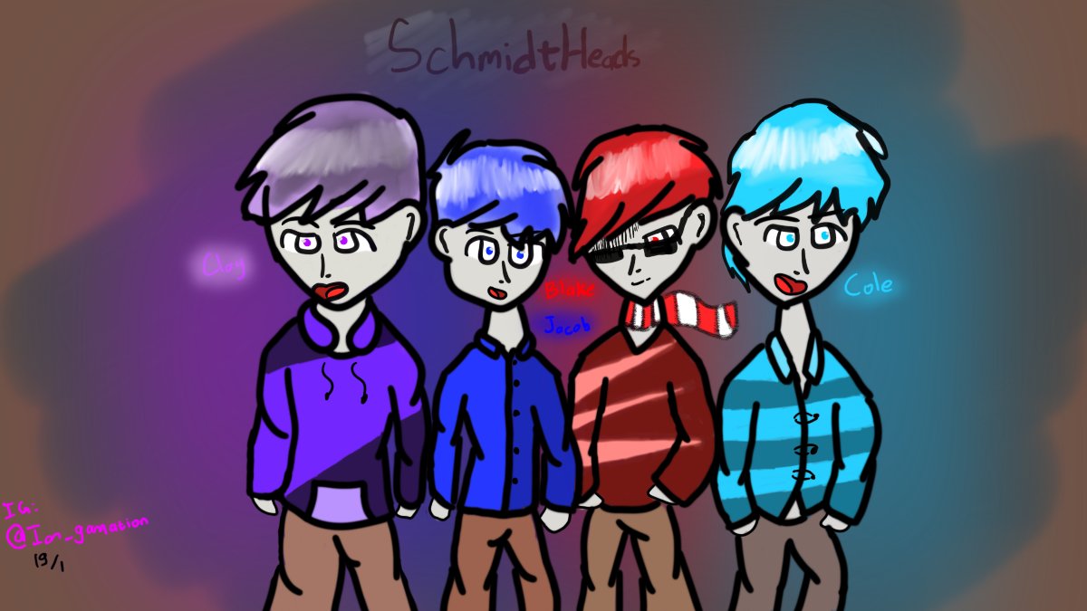 IGamation's tweet photo. Another one for @Schmidt_Heads 

#fanart #art #characters #schmidtheads #group #youtubechannel https://t.co/ZEWdSpNcx8