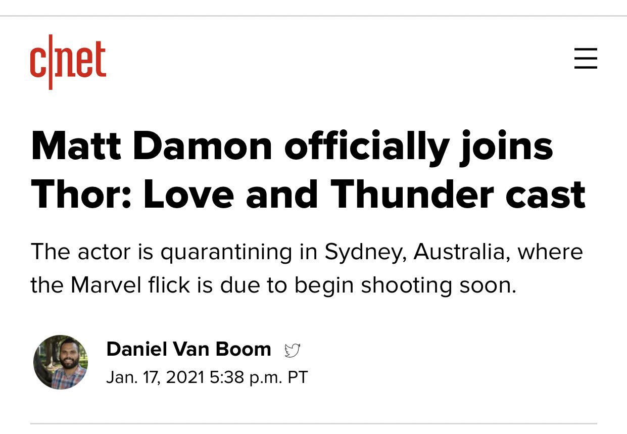 Matt Damon officially joins Thor: Love and Thunder cast - CNET