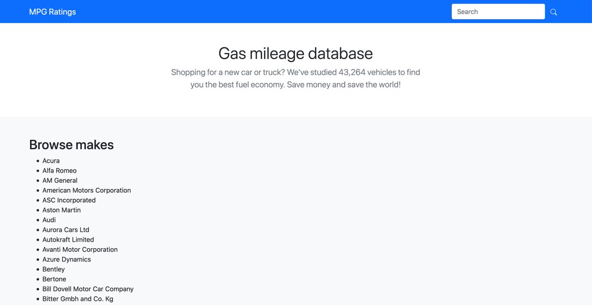 I grabbed an example template from Bootstrap's website and filled it in with some of the JSON data. Another good spot for rehashing your target keywords is the first heading and paragraph on the home page. I'm just throwing words on the page to get us going, will tweak later.