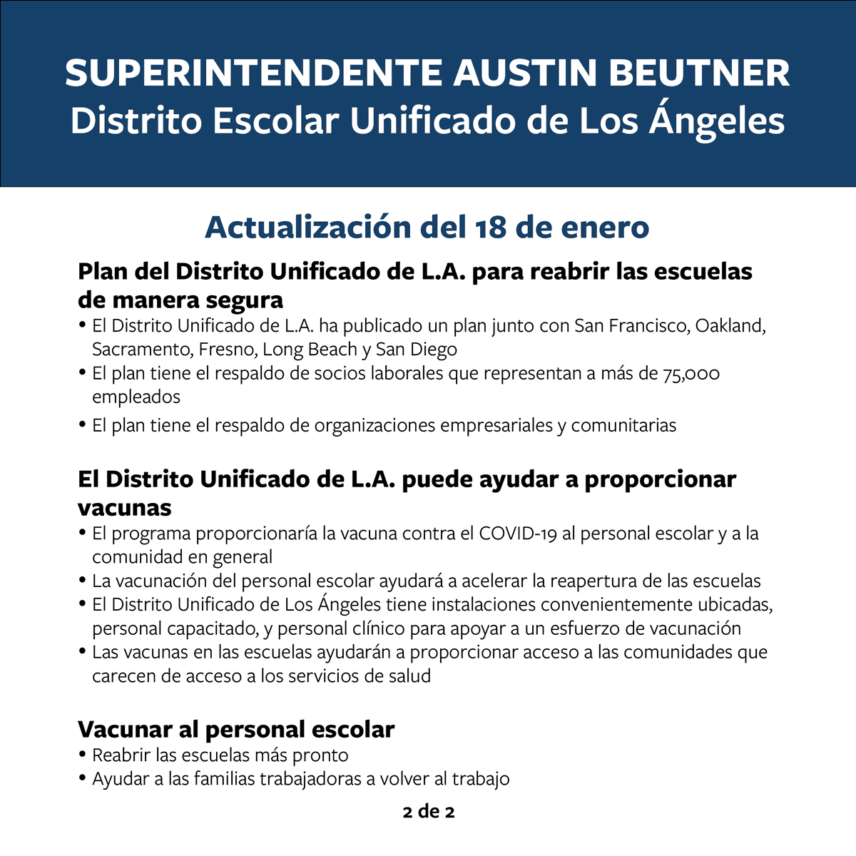 Update on January 18th
Actualización del 18 de enero