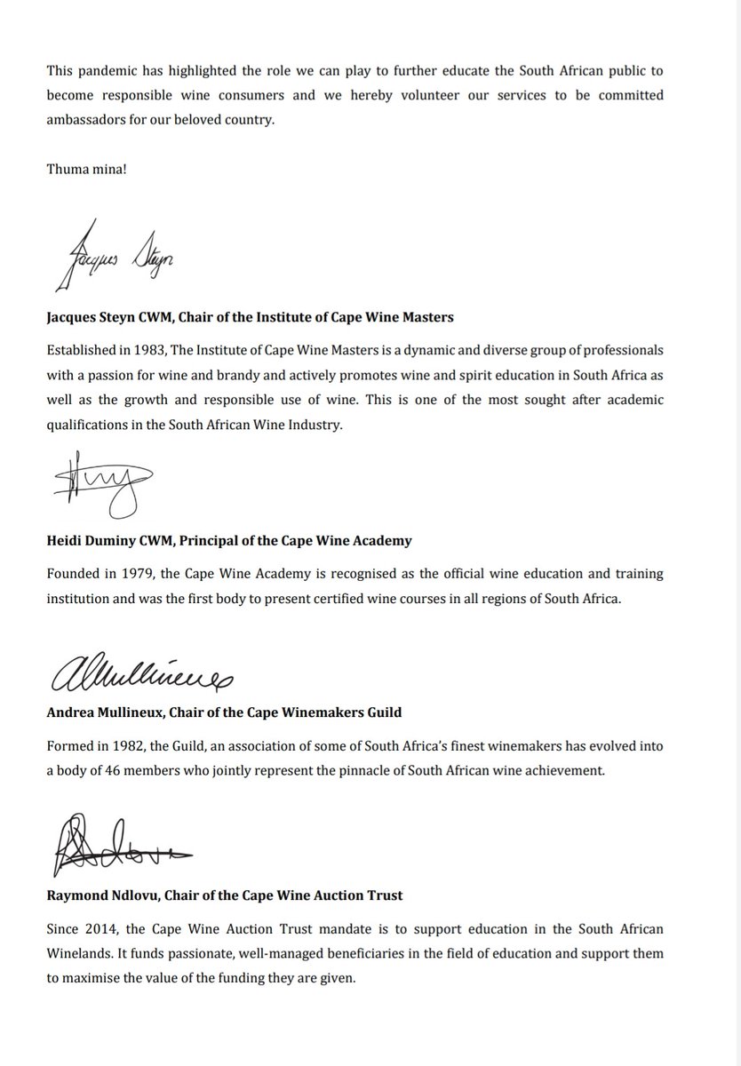 MullineuxWines's tweet photo. Let's keep this Open Letter to President @CyrilRamaphosa @PresidencyZA circulating! The alcohol ban isn't just hurting business, it's inhibiting the progress that's been made w/ transformation initiatives already in place to better represent the diversity of this gorgeous country https://t.co/rSFnjc3Cut