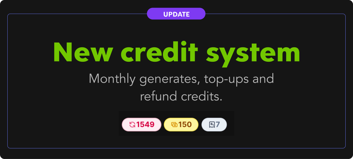 We've completely reworked our credit system.

Read all about the changes here 👇
view.flodesk.com/emails/6004e5b…