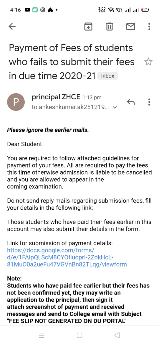 AISA_ZHDC's tweet photo. We won first step of our fight against Fee Resubmission in Zakir Husain Delhi College (Eve)
We will Fight till end.

#AISA_ZHDC https://t.co/gXlY1W6fkc