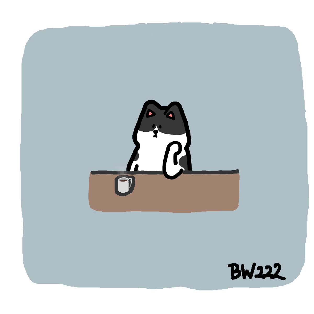くろもり ぼんやりしているネコさんを描きました ホットコーヒー たまにため息 冬の創作クラスタフォロー祭り イラスト ゆるいイラスト イラスト好きさんと繋がりたい 創作 猫 イラスト練習中