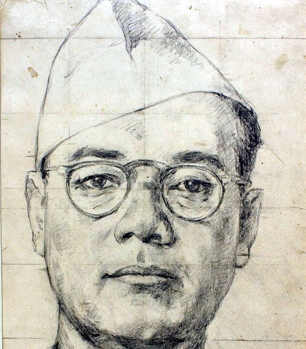 Netaji Subhas Chandra Bose Pencil Sketch Wallpaper