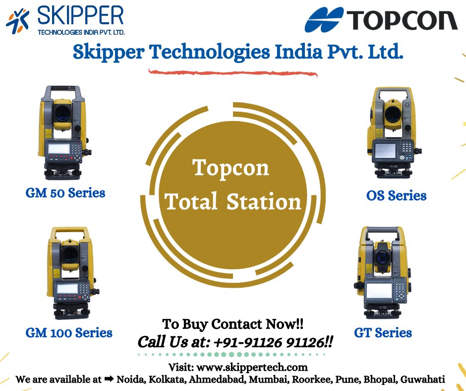 TopconSkipper's tweet photo. 𝐒𝐤𝐢𝐩𝐩𝐞𝐫 𝐓𝐞𝐜𝐡𝐧𝐨𝐥𝐨𝐠𝐢𝐞𝐬, "An Exclusive Distributor of Topcon" provides a wide range of Topcon Total Station in India.
For any requirements Call Us at +𝟗𝟏-𝟗𝟏𝟏𝟐𝟔 𝟗𝟏𝟏𝟐𝟔 
Visit: https://t.co/ts5yENrxur

#totalstation  #totalstationindia #surveying #topcon https://t.co/yi1UD7Lh5Y