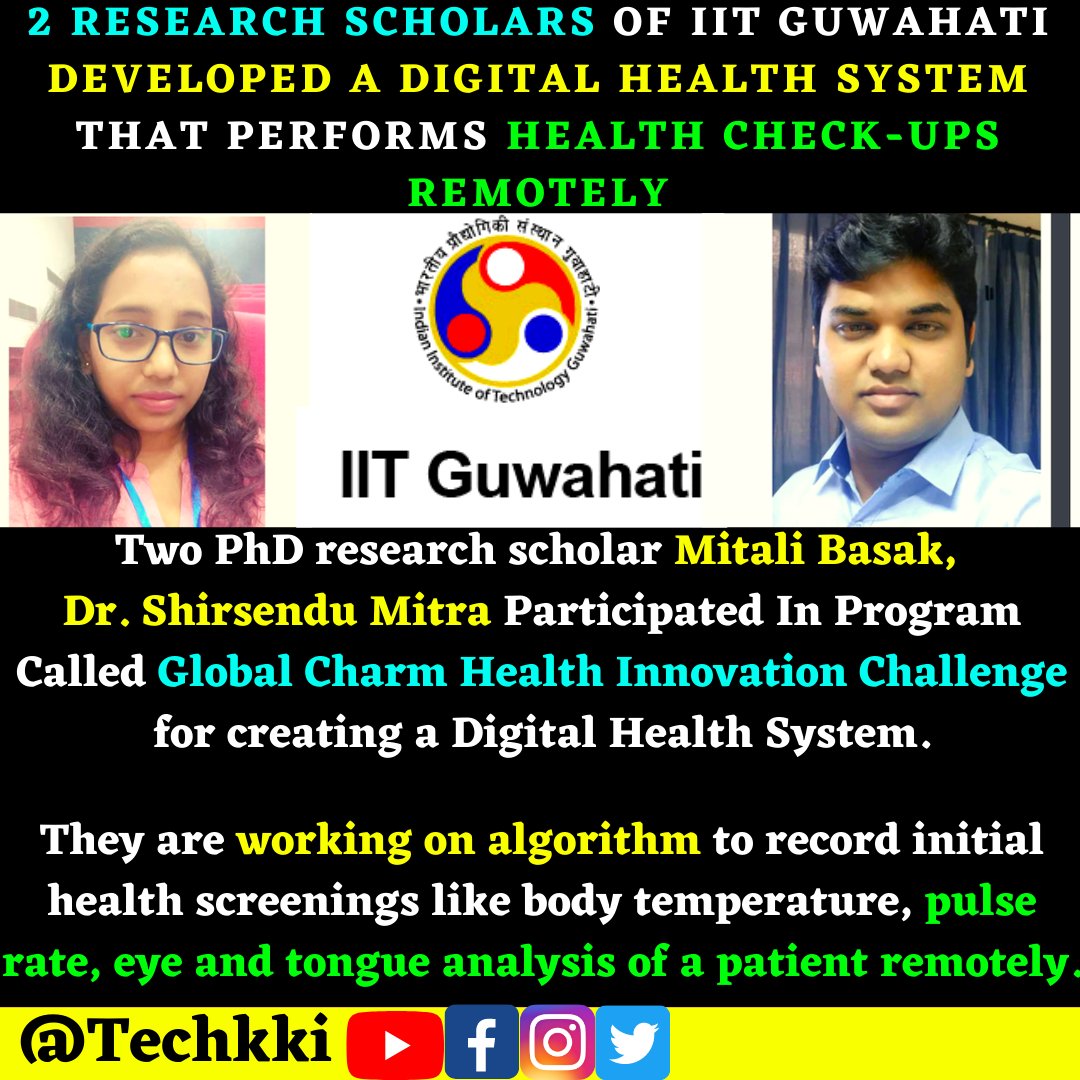 Two Research Scholars Of IIT Guwahati Developed A Digital Health System That Performs Health Check-Ups Remotely
#iitguwahati  #ResearchScholar #digitalhealth #digitalhealthsystem #researchanddevelopment  #india #COVID19 #phdstudent #mitalibasak #shirsendumitra #healthinnovation