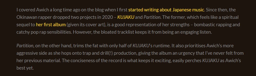 2. Awich – "Partition"Genre: Rap