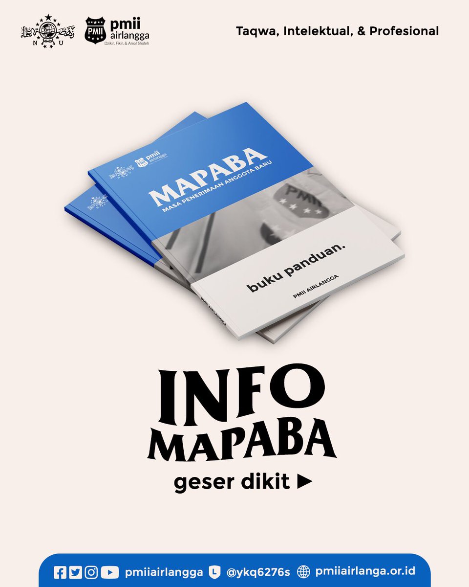pmiiairlangga's tweet photo. Informasi seputar Masa Penerimaan Anggota Baru (MAPABA) Rayon C Airlangga.
#pmiiairlangga #mapaba https://t.co/odQv1i6zUO