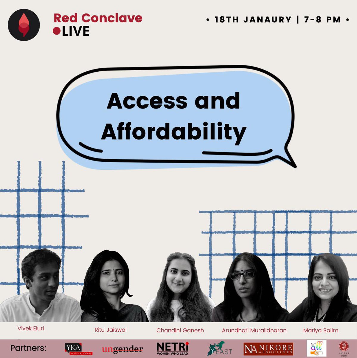 paintitred_in's tweet photo. Get Red-y for our second panel!
Tune in on 18th January at 7 PM for our second ‘Red Conclave’ session
We aim to devise solutions to ensure access and affordability of quality menstrual care products
Watch it live on facebook
Be a part of the change #RedSetGo
Stay tuned! https://t.co/9qw2pjls64