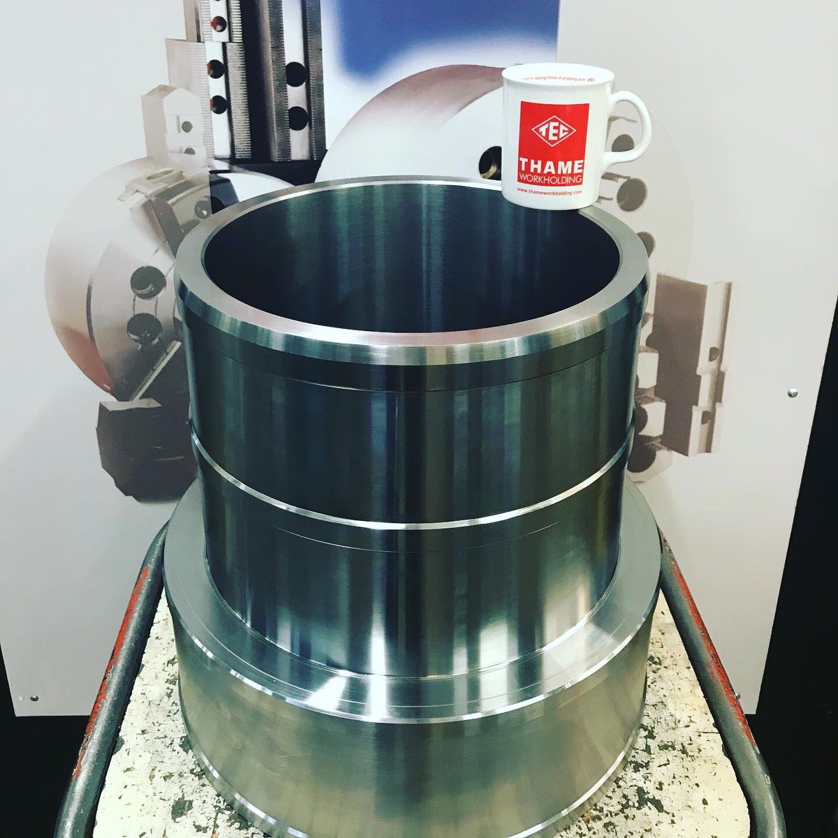 TECworkholding's tweet photo. A high precision lathe cylinder liner sleeve to compliment two large Samchully chucks This has been machined in house at Thame Workholding to support UK manufacturing.
#thameworkholding
#Samchully
#ukmfg
#notboxshifters https://t.co/Ljx9PKCnUg