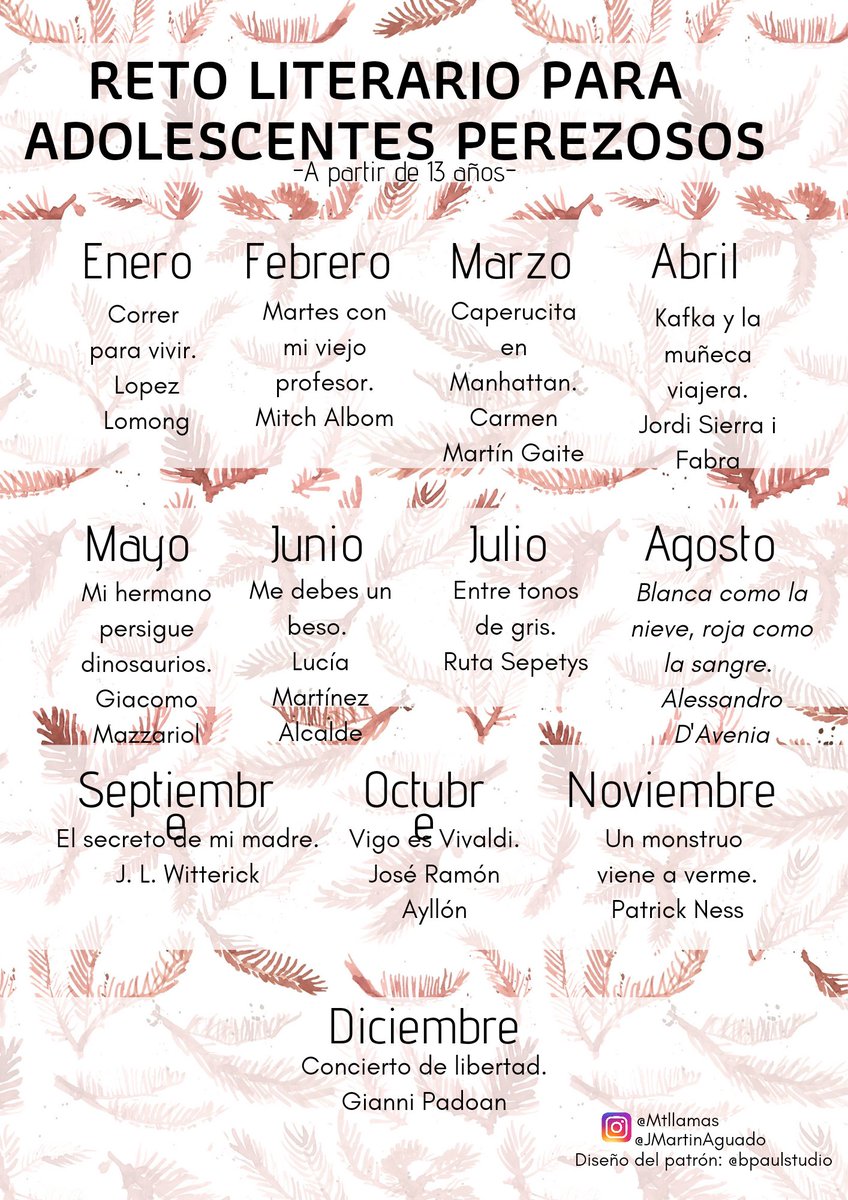 JMartinAguado's tweet photo. ¡Buenos días! Ya no hay excusas para no leer este 2021. 3 retos:
🤌 Reto para adultos perezosos 
👊🏽 Reto para teens perezosos
👋🏽 Reto para niños perezosos 

SI TE GUSTA LA IDEA, DALE UN BUEN RT Y LIKE ❤

#claustrovirtual https://t.co/w6uXVzgQqB