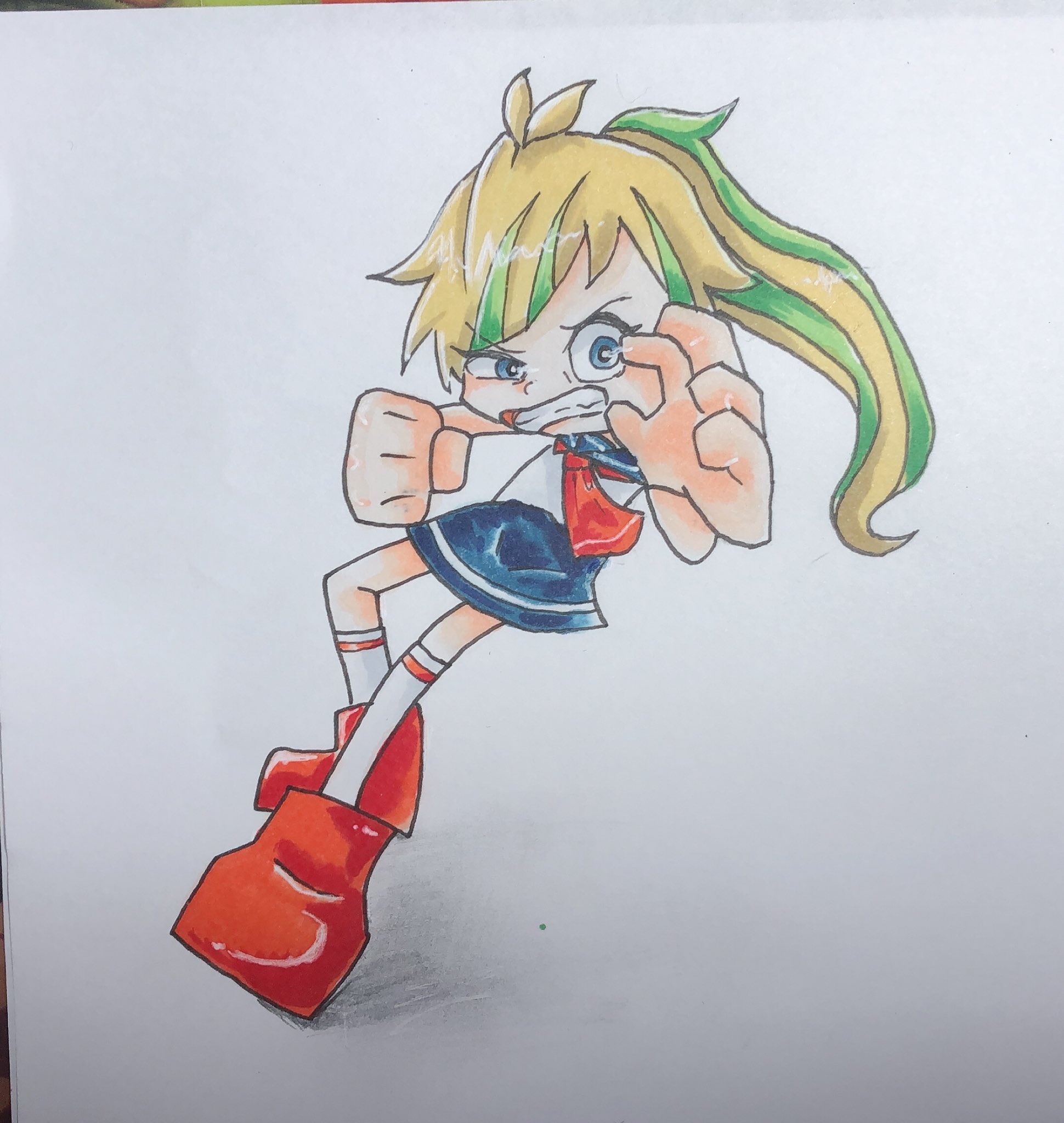 Twitter 上的 鳩乃 久々にカートゥーン調のイラストに挑戦 カートゥーン調は手足のメリハリと表情の振れ幅の大きさがあって好きです ˊ ˋ 2枚目は某逆作画崩壊アニメ風に寄せたつもりです 1枚目のポーズはトレスです T Co Xg16m7iol0 Twitter