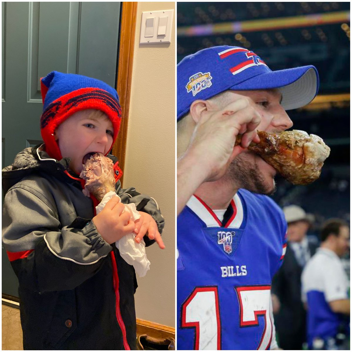 buschTEACH's tweet photo. @JoshAllenQB we didn't even plan this photo... thought we would share! GO BILLS!!!!! @WKBW @WGRZ @BuffaloBills https://t.co/NuvDVLheQS