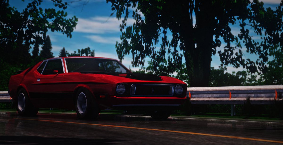 Most recent project, 1973 Mustang Mach 1, Made in collaboration with LuxZero, once again really not looking like roblox anymore - photo by <a href="/VG3O_J/">VG</a> #roblox #blender #blender3d #mustang #mach1