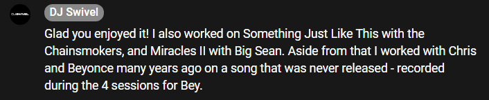 BeyLegion's tweet photo. DJ Swivel reveals Beyoncé &amp; Chris Martin (@coldplay) recorded a song together during the "4" studio sessions.

The song remains unreleased to this day. https://t.co/pP5GmmcpIJ