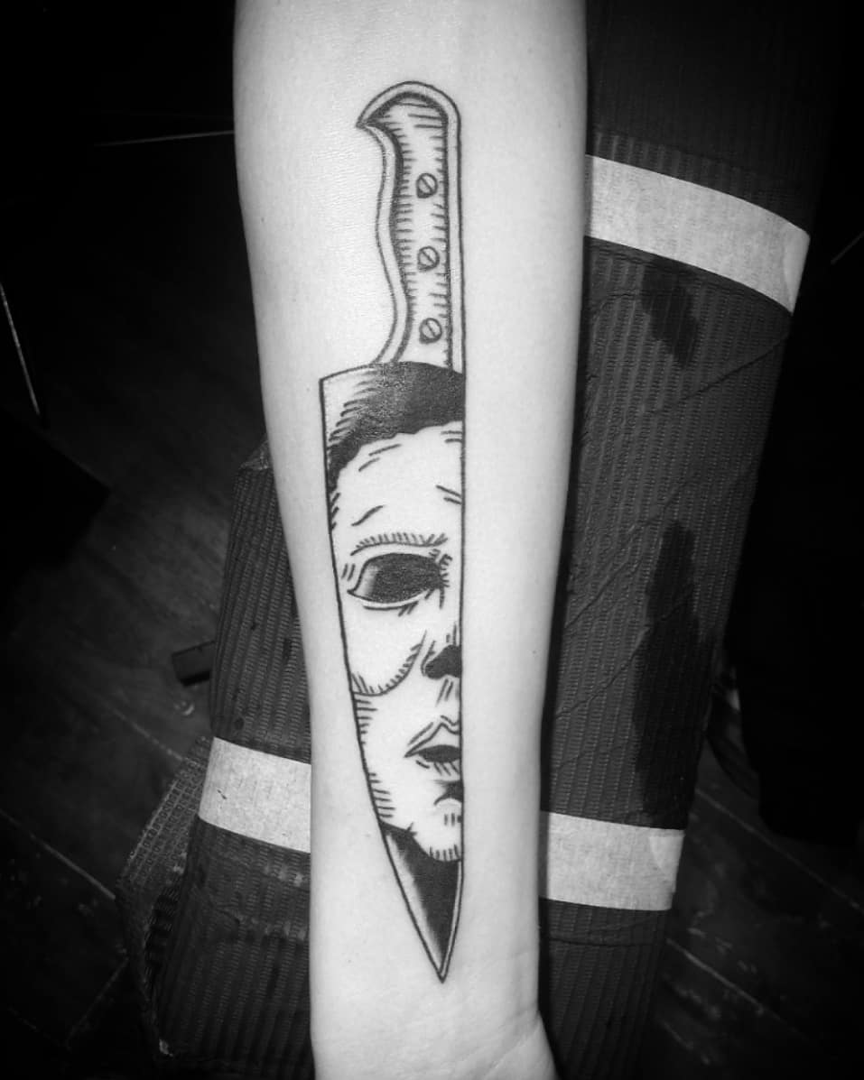 Michael Myers tattoo Getting this on the outside of my left arm  Movie  tattoos Michael myers tattoo Tattoo art drawings