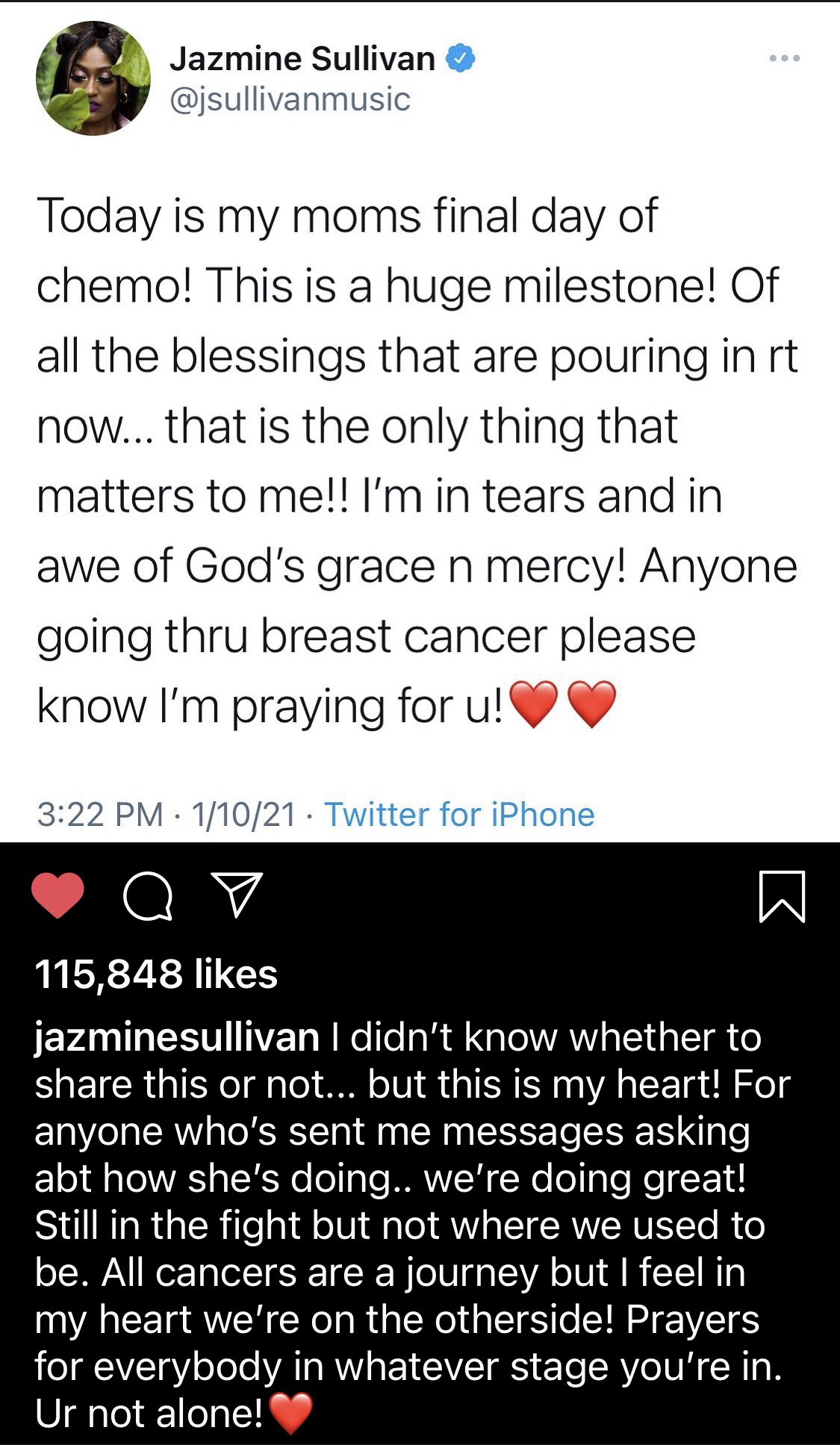 Grateful & Relieved: Jazmine Sullivan Announces That Today Is Her