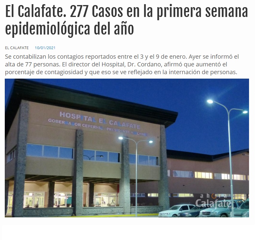 GFPerezLuque's tweet photo. #ElCalafate. 277 Casos en la primera semana epidemiológica del año
NOTA COMPLETA 👇🏼
https://t.co/k7tCMWn9je https://t.co/bnARosB21B