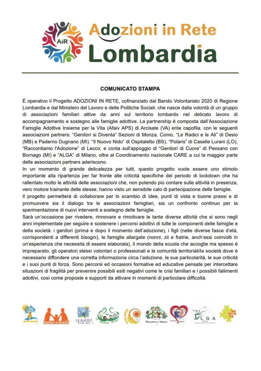 AfaivOnlus's tweet photo. #adozioniInRete #progettovolontariato2020 #associazioni @RegLombardia https://t.co/RCKDrfT8bm