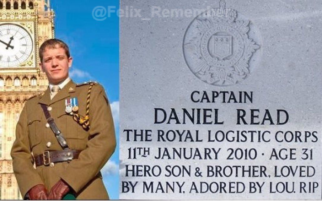 Remembering with gratitude &amp; pride - Captain Daniel Read of <a href="/11_EOD_Regiment/">11 EOD & Search Regiment</a>, <a href="/UKArmyLogistics/">The Royal Logistic Corps</a> who fell on this day, 11th Jan 2010.  Dan was tragically killed as a result of an explosion which happened in the Musa Qaleh area of Northern Helmand Province. 

‘ Not Forgotten ‘ ❤️