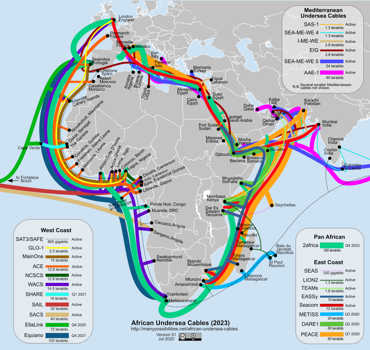 New undersea cables to Cape Town, Lagos, Luanda and Dar es Salaam are changing this  https://www.submarinenetworks.com/en/africa&nbsp;