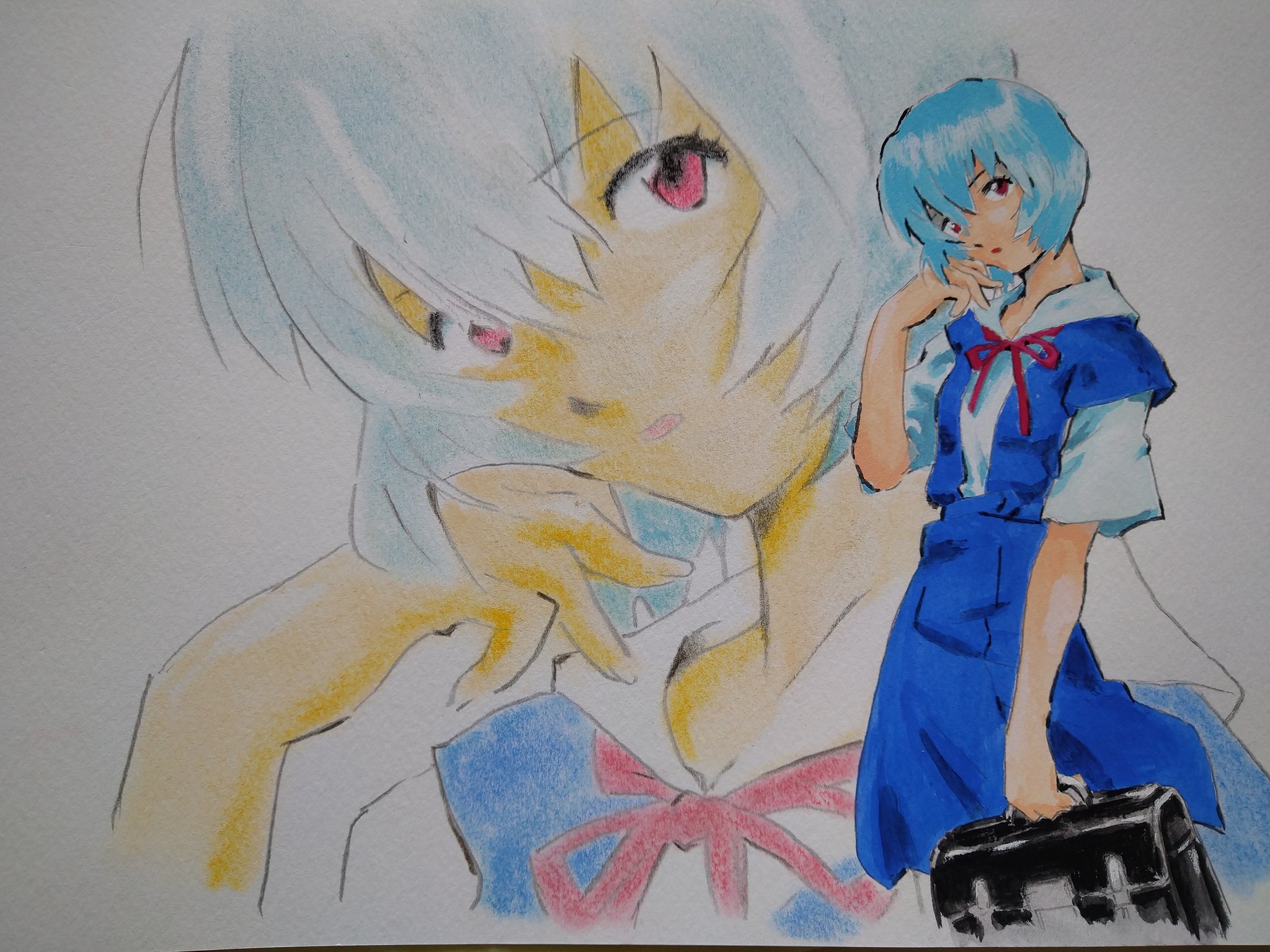 تويتر いぶき アナログ絵を描いてます على تويتر 次回原画プレゼント用の綾波レイのイラストです 受付はアスカプレゼント終了後に開始の予定です 今回はパステル アクリルで仕上げてて 自分としても珍しいパターンです 綾波レイ 綾波レイ派 エヴァ