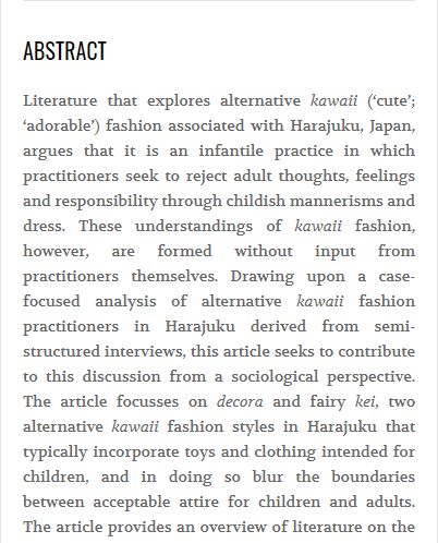 NVJSjournal's tweet photo. @japantimes @megan_c_rose @sifaremm For discussion of the pre-Covid practice of alternative kawaii fashion in Tokyo, see this paper by @megan_c_rose from our latest volume, #NVJS12.
https://t.co/VunSUZx5HS https://t.co/8p6MNpsbsY