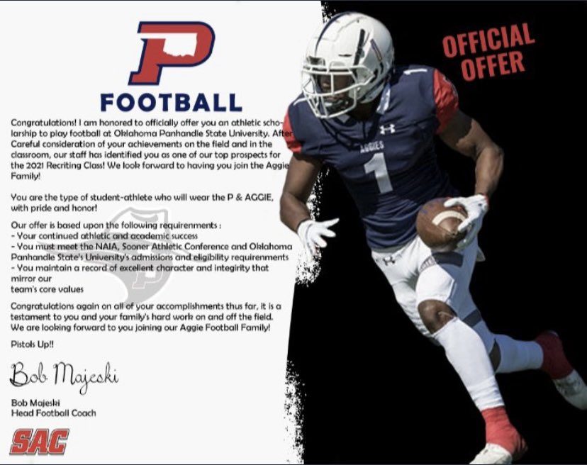 I am blessed and honored to receive an offer from Oklahoma Panhandle State University!! <a href="/JustinHart10_/">Coach Hart</a> <a href="/theradiokilla/">saint john</a> <a href="/CoachLambino/">Coach Lamb 🏁</a> <a href="/coachgquick16/">Coach G</a>