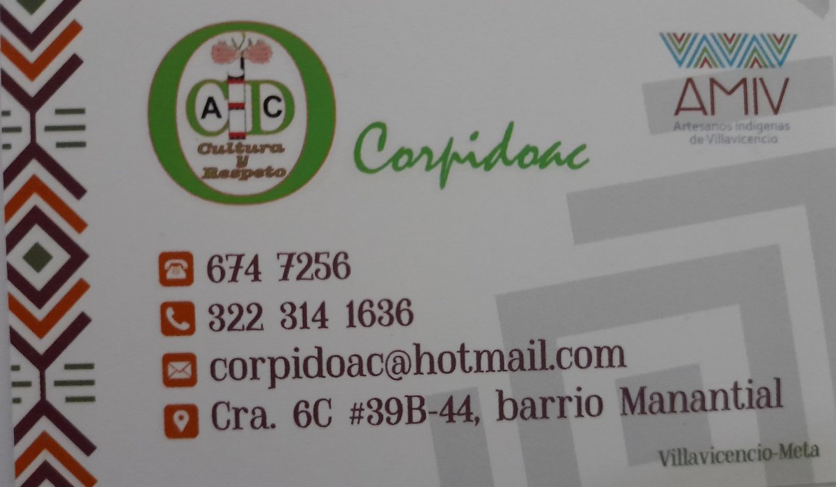 MillerGomezF's tweet photo. Apoyemos a nuestras #Artesanas #Indígenas de #Villavicencio #AMIV  de la corporación indígena #CORPIDOAC @ACIM_OFICIAL https://t.co/LGbmXTwwb3