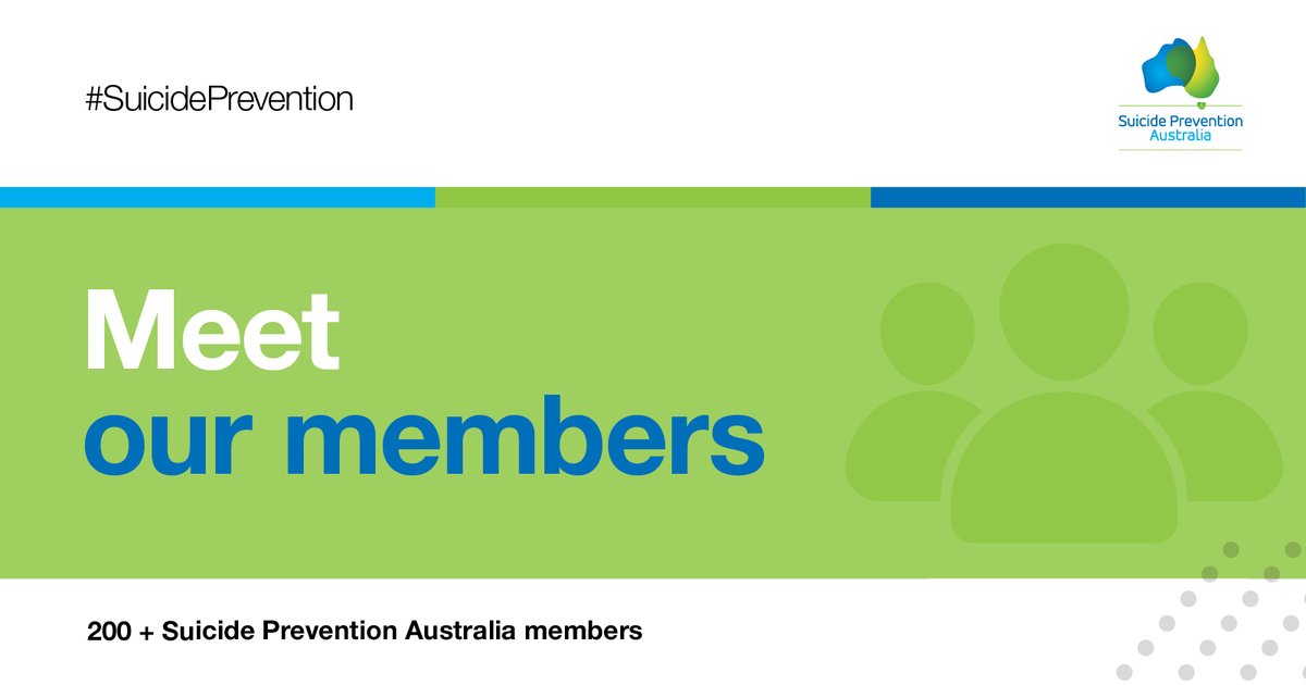 WELCOME NEW MEMBERS 
We'd like to say a big welcome to our newest member, Mentoring Men! We look forward to working with you over the coming months. Check out their website here: mentoringmen.org.au #SuicidePrevention