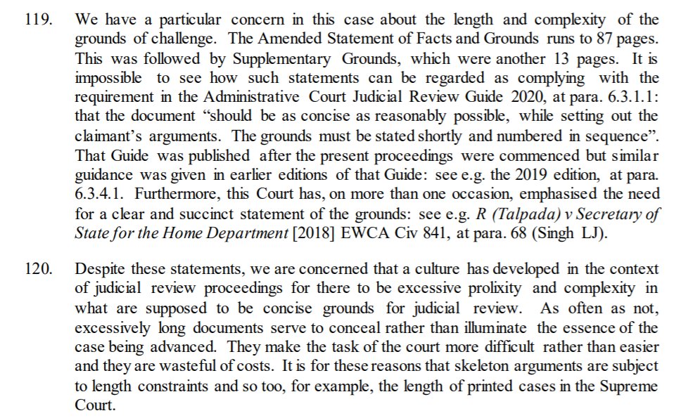Orwell may have appreciated some quasi-editorial criticism in the Dolan judgement. Excess length & prolixity "serve to conceal rather than illluminate the case being made". 87 pages & all the footnotes you can eat are not *always* an unmitigated good! https://www.judiciary.uk/wp-content/uploads/2020/12/Dolan-v-SSHSC-judgment-011220-.pdf