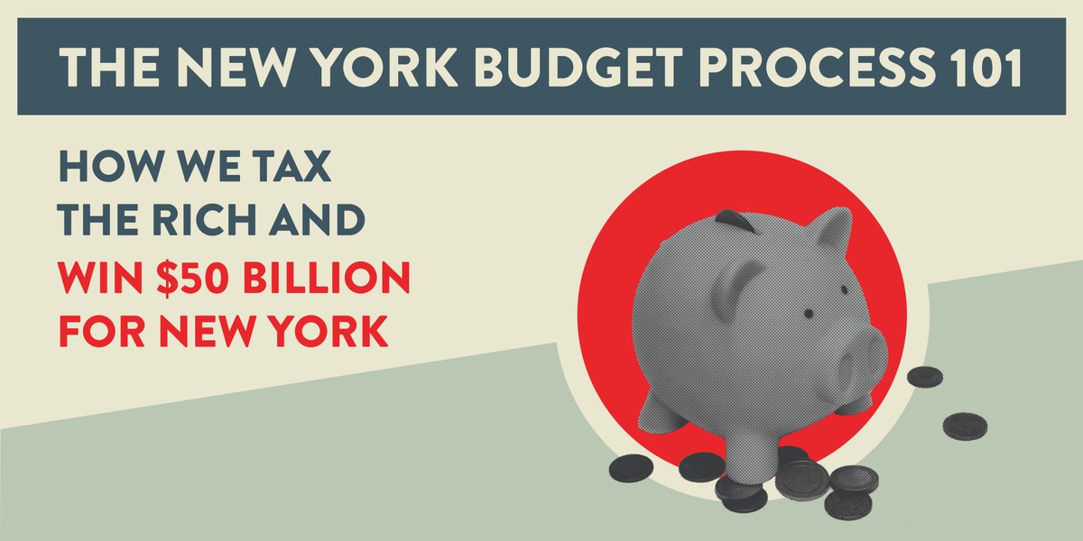 The New York budget is confusing, undemocratic, and secretive. Let's clear some things up and talk about how together we can  #TaxTheRich and raise $50 billion to save our state & fund a future for everyone. (1/4)