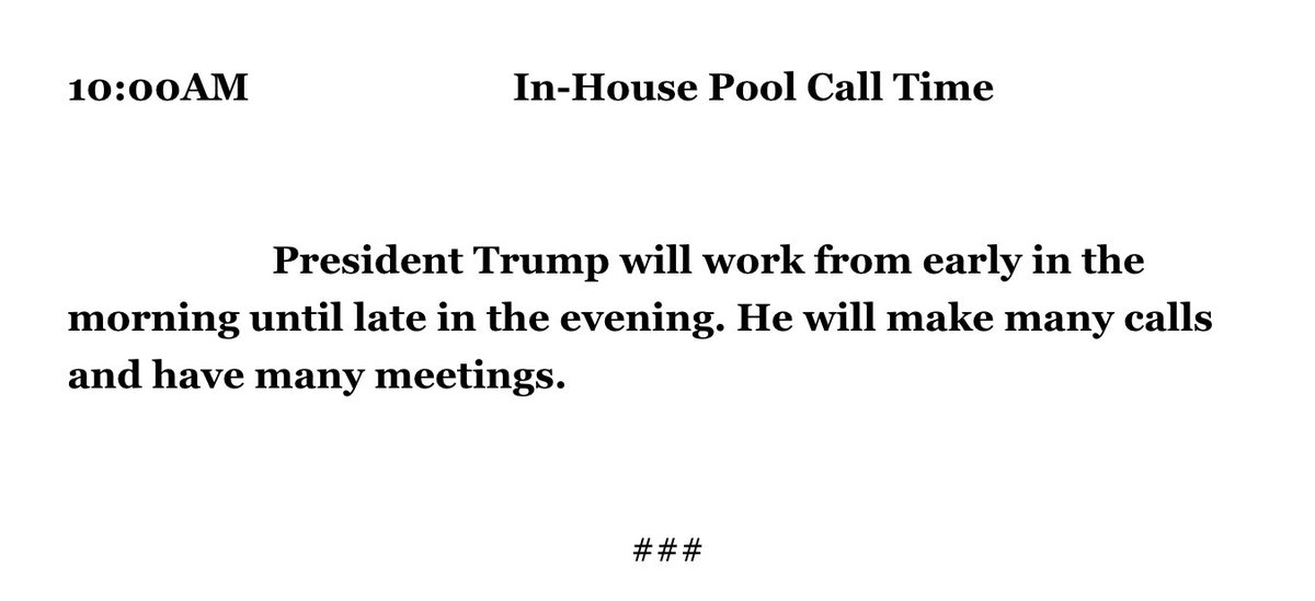 The WH press release of the advance POTUS schedule lately has just been hilarious lately.