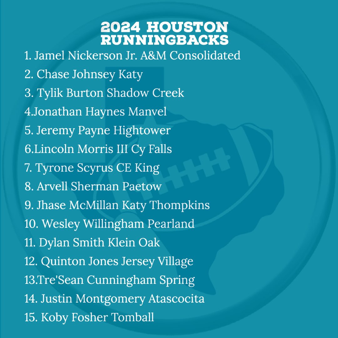 Texas Rankings on Twitter "Texas Rankings Houston’s Top 15 Running