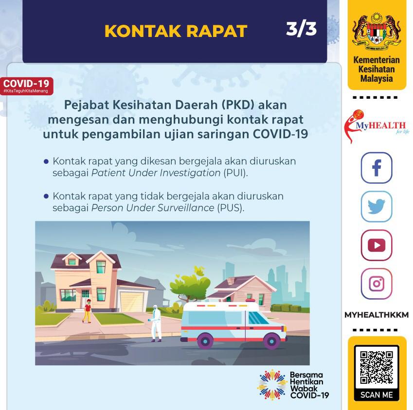 Siapakah kontak rapat? 

#COVID19 
#KitaJagaKita 
#StaySafe