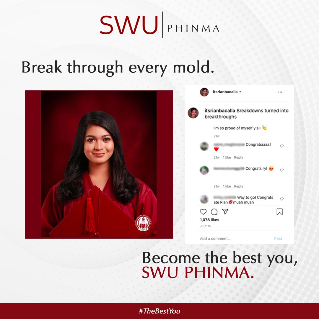 With acceptance from her peers, a transwoman student at SWU was able to focus on improving herself without worrying about how she is seen by others.

We are proud of our students who embrace difference and pursue the best version of themselves. Well done, Ms. Rian! #TheBestYou