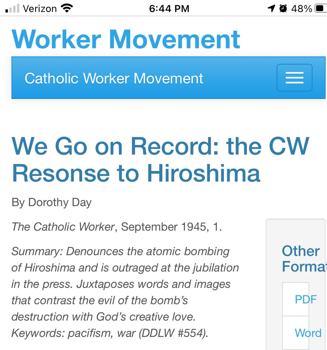 2/nParticularly intense—&manichean—strains of religiosity in USAF starts publicly b/f it’s creation with articulation of atomic bomb into claims of Godly dispensation by Truman etc. Catholic Worker vigorously protested notion God gave A-Bomb to US: https://www.catholicworker.org/dorothyday/articles/554.html