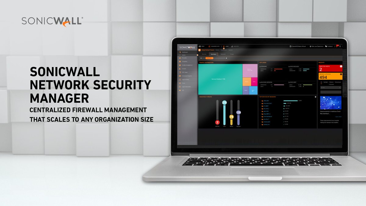 SonicWall's tweet photo. See everything everywhere. The SonicWall Network Security Manager gives you visibility of your entire SonicWall security ecosystem. Find out more:  https://t.co/RNSYX5NPwF #cybersecurity #networksecurity #firewall https://t.co/hHygVBrrpd