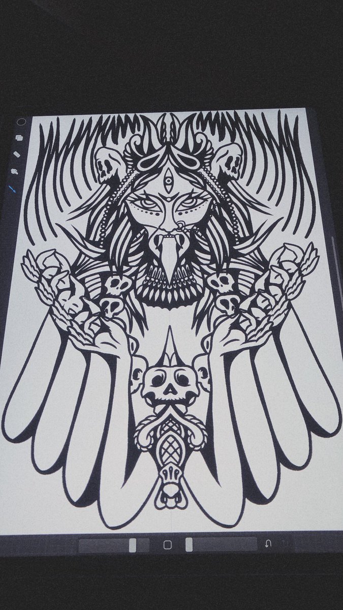 mrrmprr's tweet photo. I still have a long ways to go but I just got a Etsy order that needs fullfillin! Thanks for lookin! #art #artist #sketch #sketchdaily #digitalart #procreate #kali #demon #skull #tradwork #traditionalart #americantraditional #drawing #drawdaily #ink #inkdaily #oldlines https://t.co/Y2TF8XDuzo