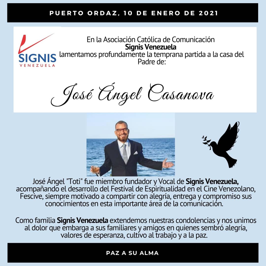 Hoy llega a la casa del Padre nuestro querido <a href="/TotiCasanova/">Toti Casanova</a>. ¡Gracias, Dios, por el trabajo y los excelentes logros compartidos con Toti! 🙏🏼 Deja un gran vacío en #SignisVenezuela ✨ Paz a su alma.