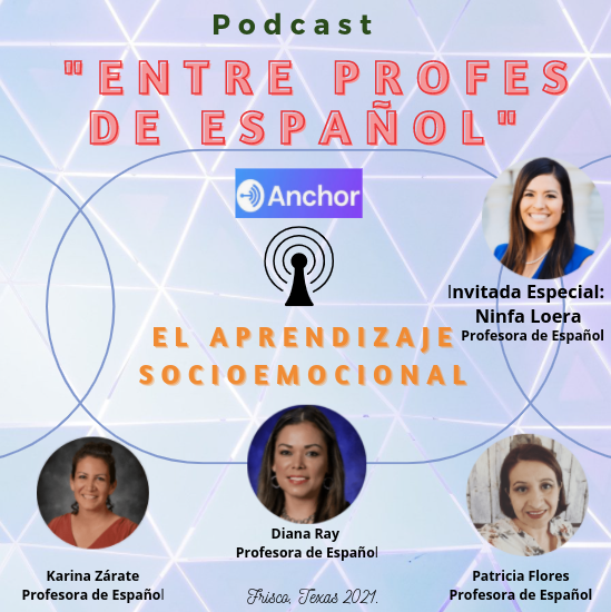 #podcast in #Spanish #entreprofesdeespanol  
episode 4 in #Production Topic: Social and Emotional Learning. Special Guest: @sraloera Panelists:
<a href="/coachpflores/">𝗣𝗮𝘁𝗿𝗶𝗰𝗶𝗮 𝗙𝗹𝗼𝗿𝗲𝘀 - #WLTechTools 🌐</a> <a href="/TeachSpanishTX/">Zárate</a>
#Educators #edutwitter #educhat #SEL #friscotx #LearningAndDevelopment #LearningNeverStops #teacherlife