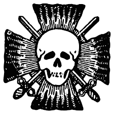 The groups they were up against were not messing around either. The far-right had been a chaotic mess of violent groups since Boulanger's suicide, including the Action Française and their fighting group Camelots du Roi, as well as the Croix-de-Feu (insignia left) and JP (right).