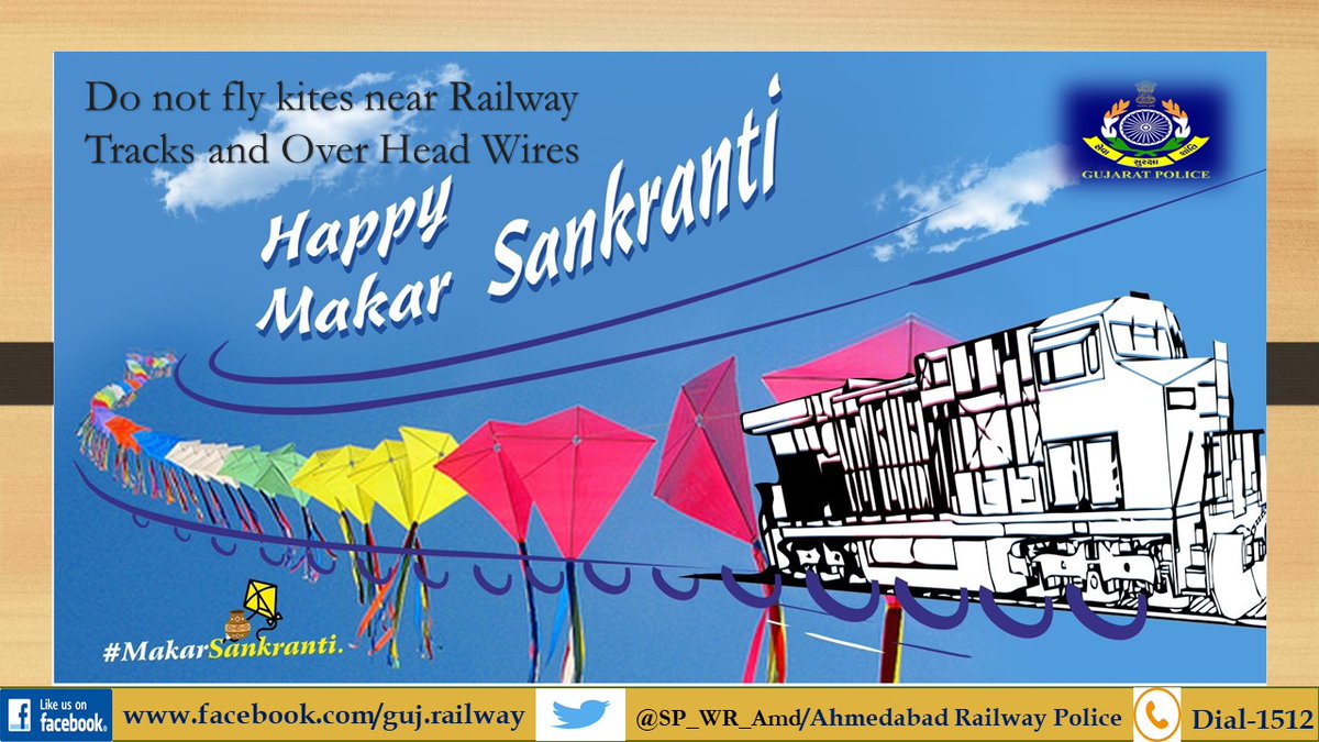 SP_WR_Amd's tweet image. Do not fly kites near railway tracks and Over Head Wires   for your safety. 
Western Railway Ahmedabad Police.
@SP_WR_Amd 
@Grp_Vadodara 
@GujaratPolice 
@dgpgujarat 
#Onesteptowardssafety 
 #MakarSankranti 
#मकर_संक्रांति #HappyMakarSankranti