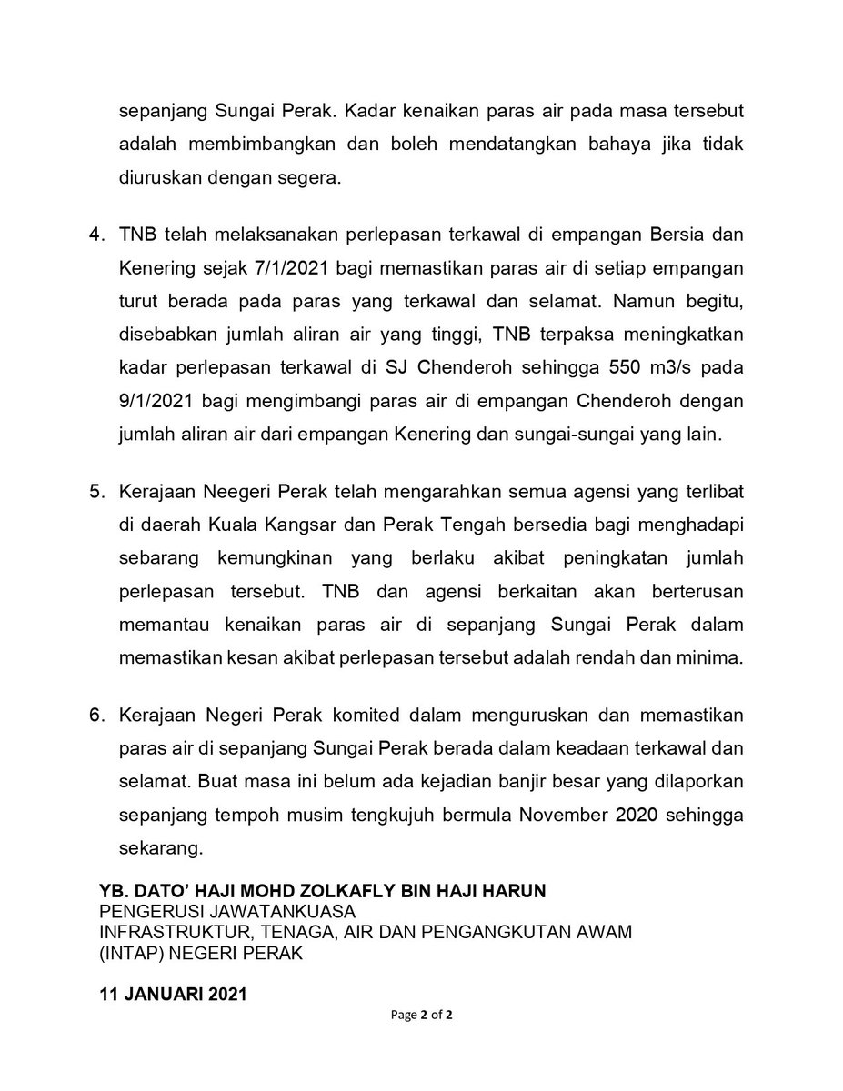 INTAPPerak's tweet photo. 11 JANUARI 2021 | ISNIN

KENYATAAN MEDIA LAWATAN KERJA BERKAITAN KENAIKAN PARAS AIR DI SUNGAI PERAK

Facebook Page: https://t.co/tHZ14H6uwy
Instagram : https://t.co/7QQPWAClNo
Twitter : https://t.co/dMOzVzvNDa

#INTAP #stayathome #thankyoufrontliner
#negeriperak https://t.co/Msw0Wux0Fm