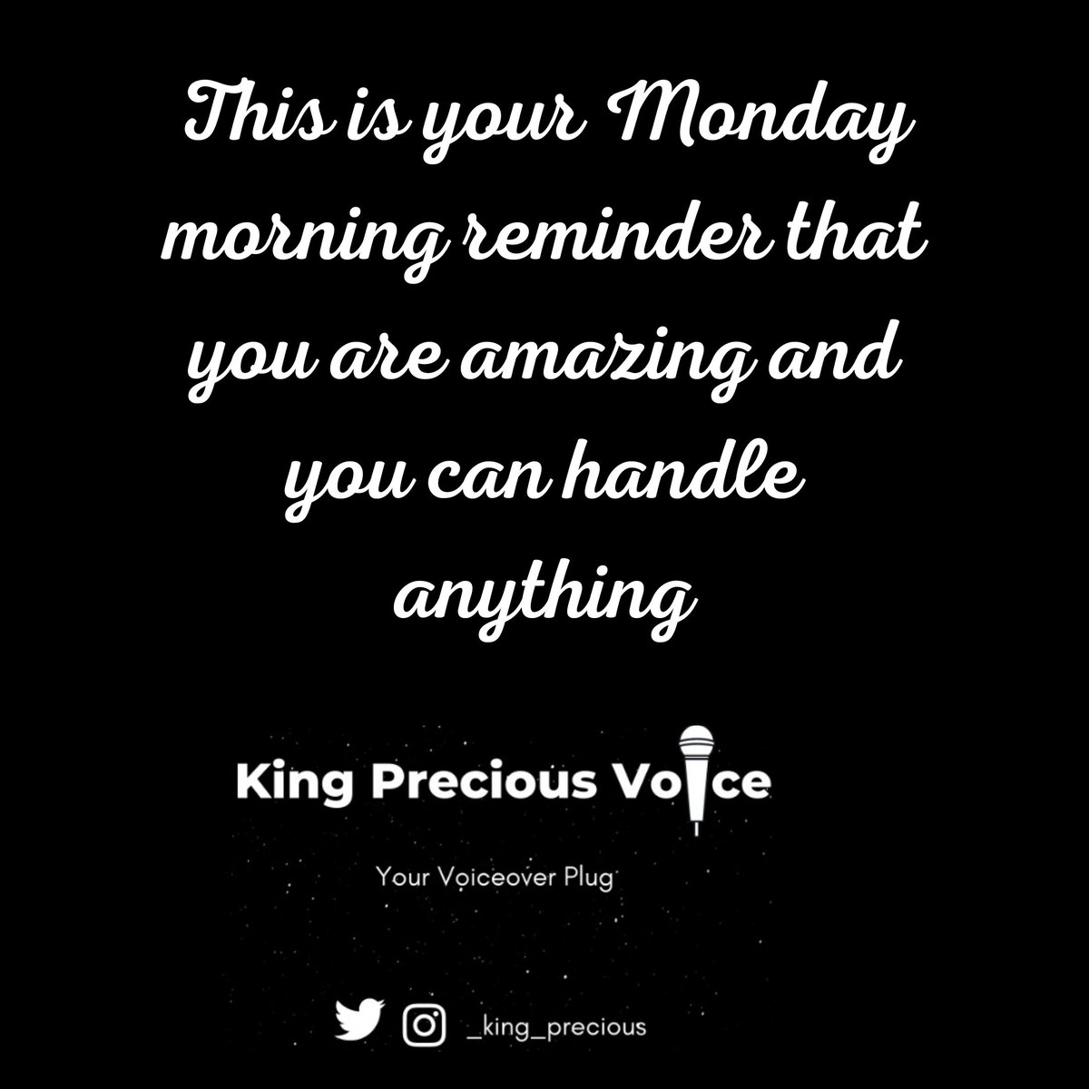 _king_precious's tweet photo. Hello Monday!
#mondaymotivation #mondaymorning #mondayinspiration #mondaymood #mondayvibes #monday #kingpreciousvoice #africanvoices #africanvoiceovertalents #podhost #podcastersof9ja #VO #voicetalent #voiceoverartiste #voiceartistry  #voiceactor #podcasting #voicead #voiceaddict https://t.co/YmX1rE0YRS