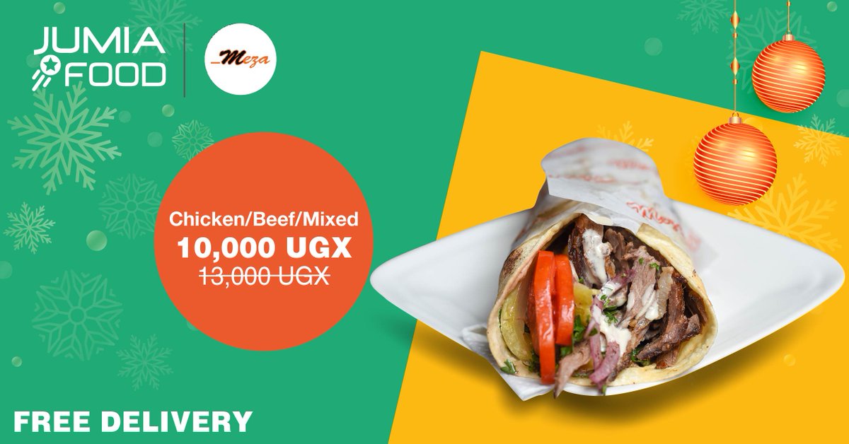 JumiaUG's tweet photo. Start your Monday right with a yummy shawarma from Meza at just 10K and enjoy FREE DELIVERY when you order here: https://t.co/LCz0QUKuBI https://t.co/JGNhL5cGKa