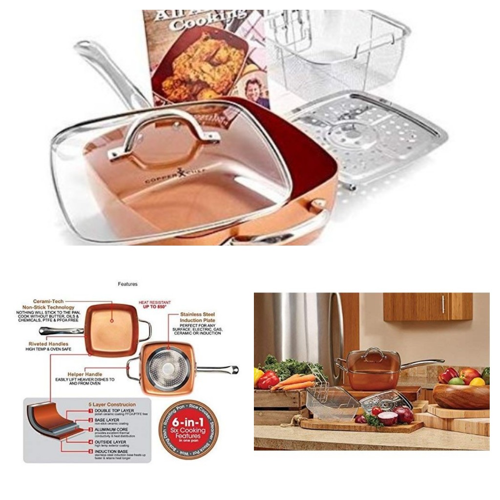 elizashops's tweet photo. Morning tweeps

Copper 9.5inch non-stick square pan available

Pan comes with lid, deep frying basket and steamer rack

Five Layer Construction:

1. Double Top Layer: polished ceramic coating

2. Base Layer: Non-stick ceramic coating

Price: 25000

Pls RT&amp;patronize 

Features👇 https://t.co/lFsFhWoDdf