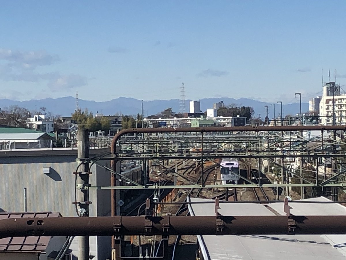 富士見ヶ丘跨線橋 井の頭線 車内で立った状態で 富士山の頂上が見えるポジション